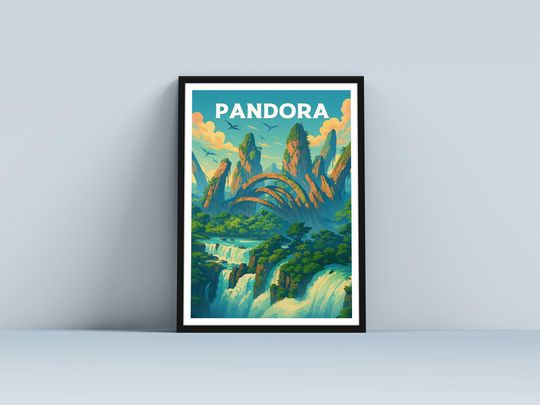 Discover Pandora Travel Print, Pandora Travel Poster, Art Print, Travel Decor, Gift for him, Gift for her, Fantasy art, SciFi Art, Movie Art