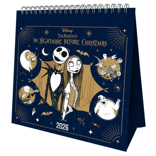 Discover 2026 Calendar The Nightmare Before Christmas Month to View Desk Easel Official