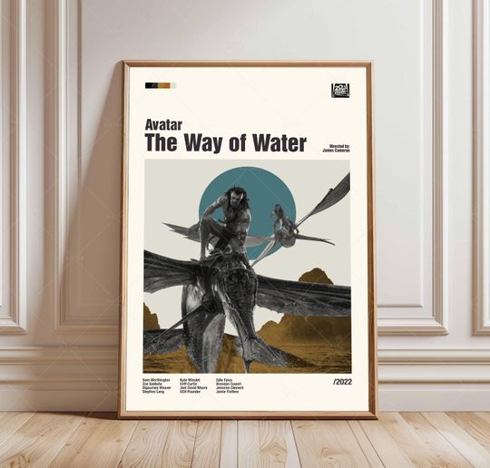 Discover Avatar The Way of Water Poster, Mid-Century Modern Film Art (Digital Download)