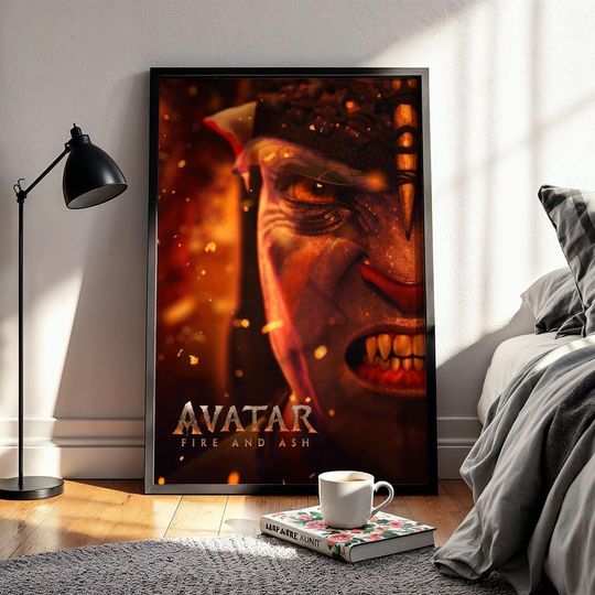 Discover Jake Avatar Fire and Ash Poster, 2025 Action Adventure Sci Fi Film Artwork, James Cameron, Sam Worthington, Large Format Glossy Photo Gift