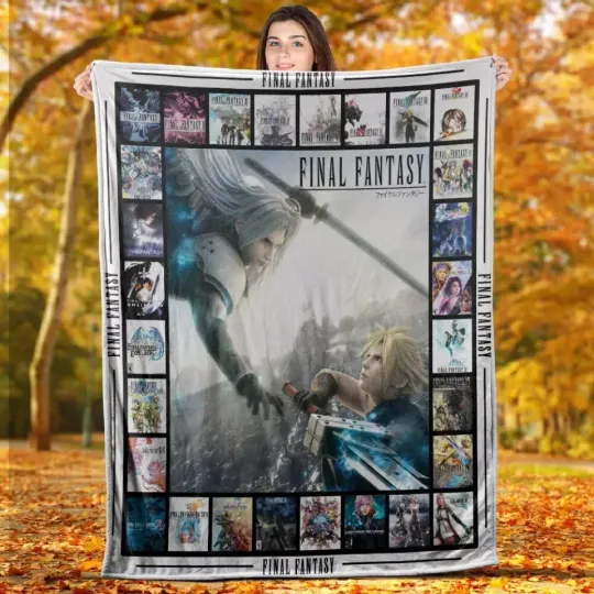 Final Fantasy Fleece & Sherpa Blanket for Fans