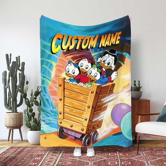 Disney DuckTales Blanket, Scrooge McDuck Webby Vanderquack Blanket, Huey Dewey Louie Adventure Gift, Duckburg Spy Girl Kids Blanket