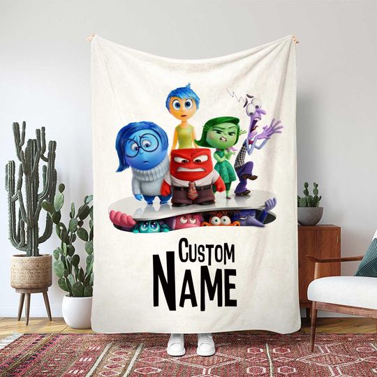 Discover Disney Pixar Inside Out 2 Blanket, Anger Red Emotion Character Blanket, Joy Sadness Control Decor, Birthday Girl Boy Gift Blanket, TNA003