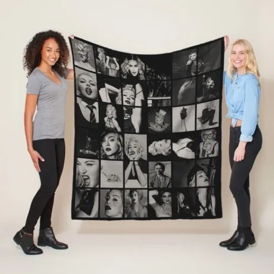 Madonna Fleece Sherpa Blanket - Cozy Home Decor for Fans
