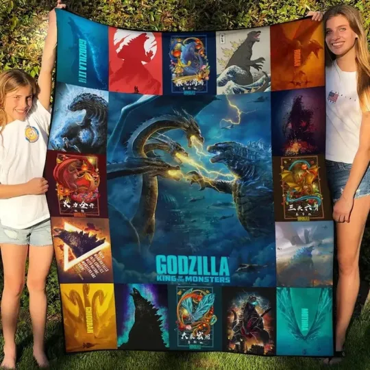 god zilla King of the Monsters Fleece Blanket, Soft Cozy Throw