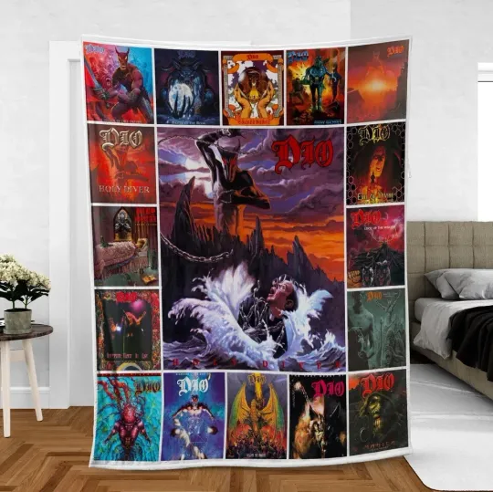 Discover Dio Premium Fleece Blanket, Rock n Roll Throw, Soft Cozy Fleece Blanket