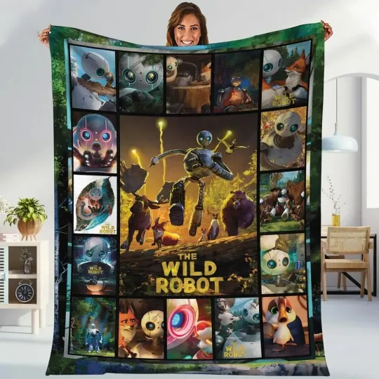 Discover The Wild Robot Fleece Blanket, Cozy Brightbill Blanket for Fans
