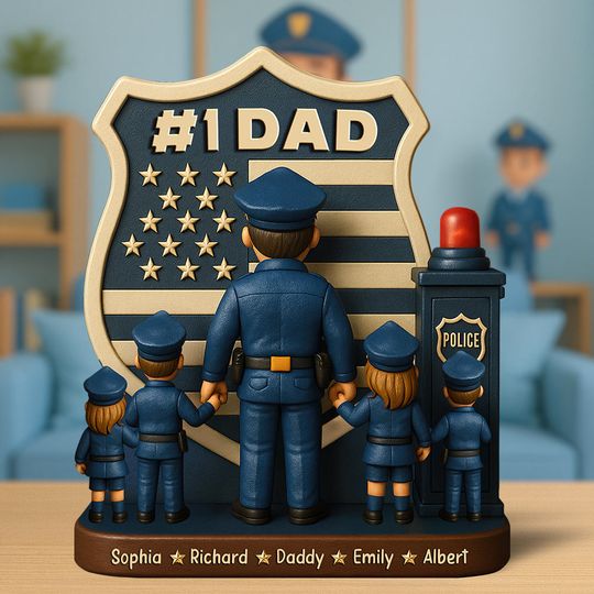 Discover Police Dad Plaque - Personalized Christmas Gifts For Dad