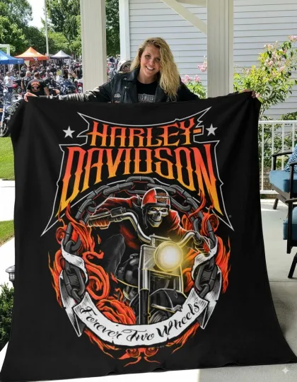 Discover Haarleyy Davidson Fleece Blanket - Soft Plush Biker Gift