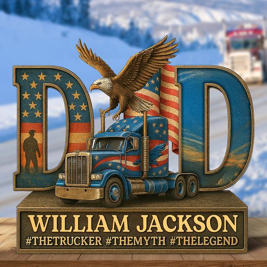 Discover Trucker Dad Acrylic Plaque - Personalized Gifts For Dad Christmas Decor