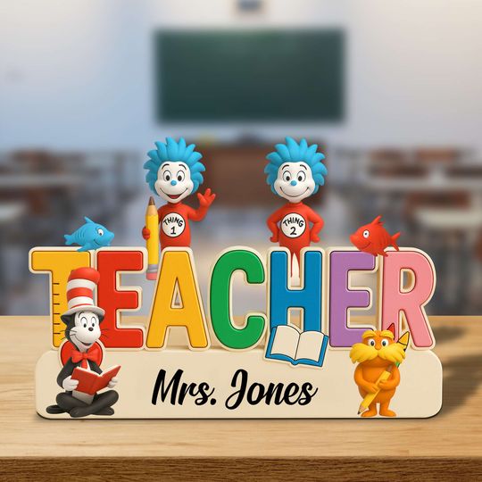 Discover Teacher Book Character Acrylic Plaque - Personalized Christmas Gifts For Teacher