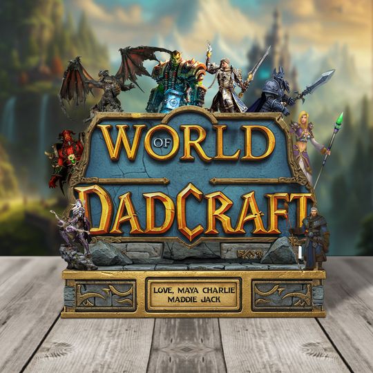 Discover Dadcraft Acrylic Plaque Personalized Christmas Gifts For Gamer Dad