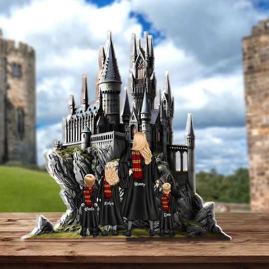 Discover Personalized Gifts For Wizard Mom Plaque Mom & Little Ones In A Wizarding World