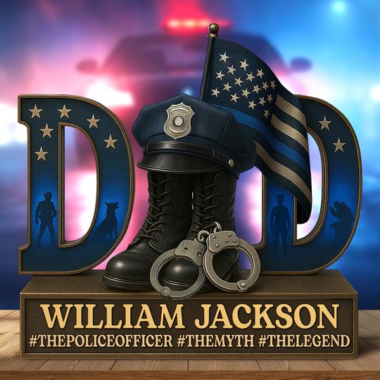 Discover Hero Police Dad Acrylic Plaque - Personalized Gifts For Dad