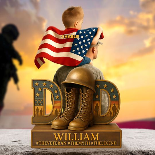 Discover Veteran Dad Plaque - Personalized Gifts For Dad
