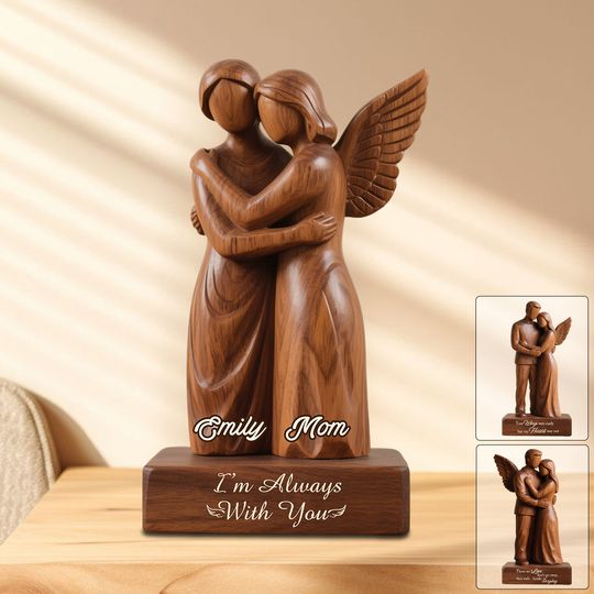 Discover Personalized Memorial Heaven Angel Wings Hug Acrylic Plaque