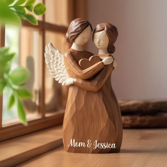 Discover Personalized Heaven Angel Wings Hug Memorial Acrylic Plaque,Loss Of Loved One Gift