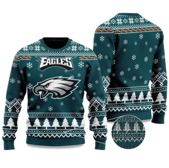 2025 Philadelphia Eagle Football Ugly Christmas Sweater