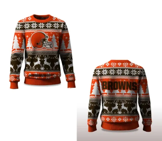 Discover Brown Reindeer Football Ugly Sweater
