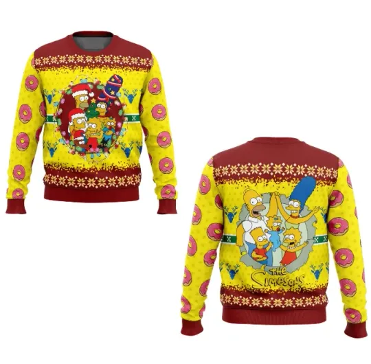 Discover The Simpson Ugly Christmas Sweater Fullsize Xs-5Xl