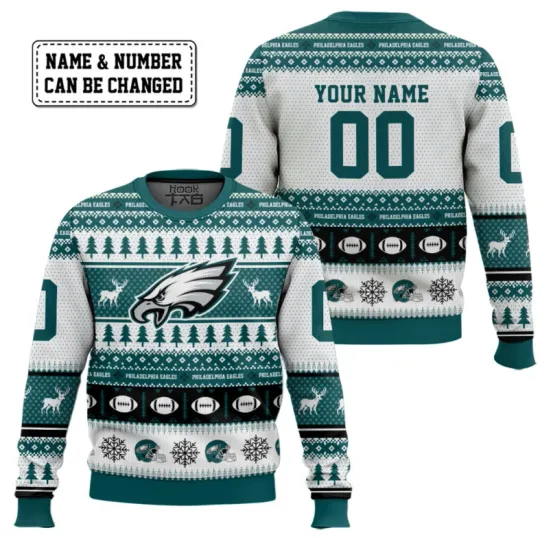 Discover Philadelphia Eagle Personalized Ugly Sweater Fullsize S-5Xl