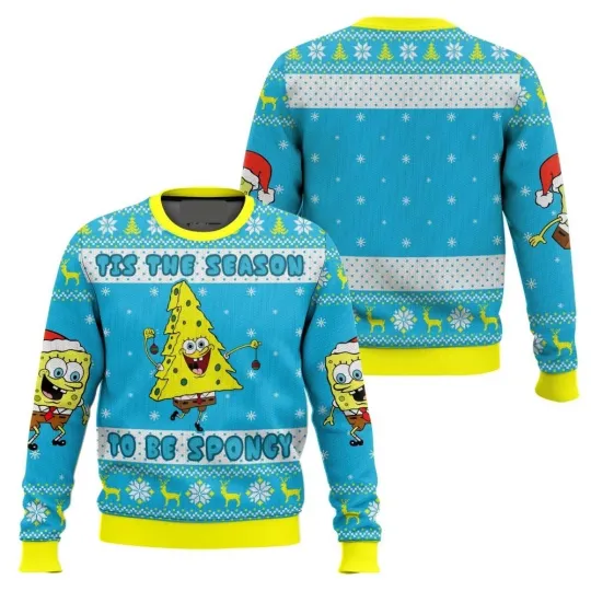 The Season To Be Spongy Sponge/Bob Ugly Christmas Sweater