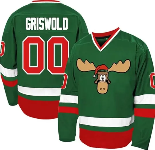 Discover Griswold Christmas Vacation V-Neck Hockey Jersey Green Custom