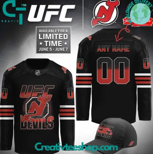 Discover New Jersey Devil X Ufc 2025 Personalized Hockey Jersey