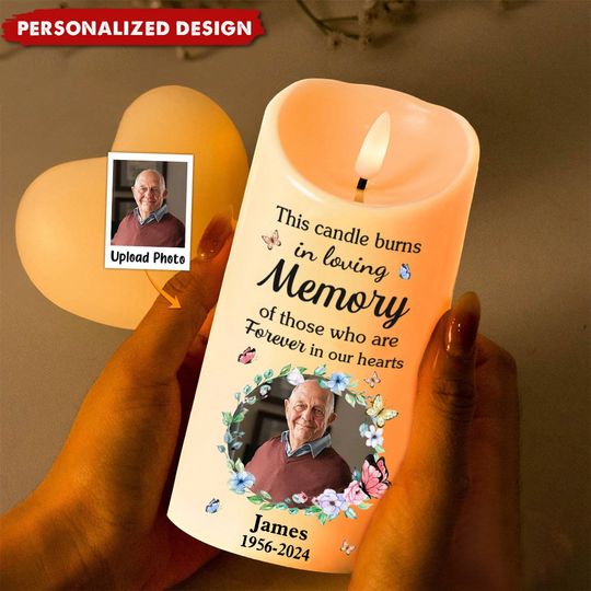 Discover Custom Photo Memorial Personalized Custom LED Candle
