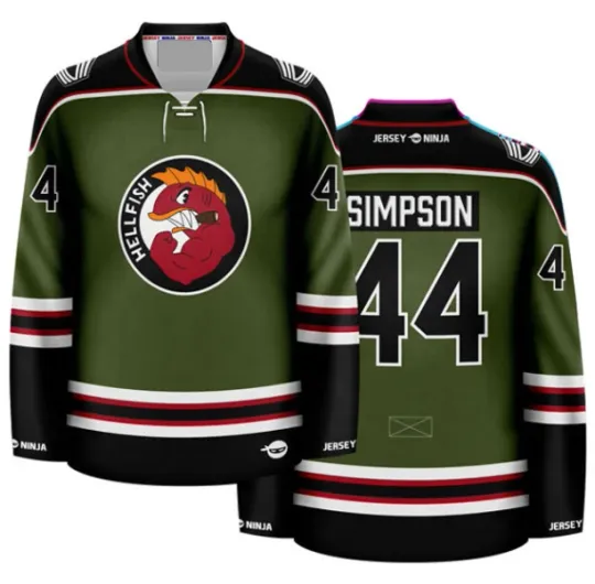 Discover Simpson Flying Hellfish Hockey Jersey