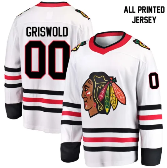 Clark Griswold Chicago Blackhawk 2025 Customized V-Neck Hockey Jersey