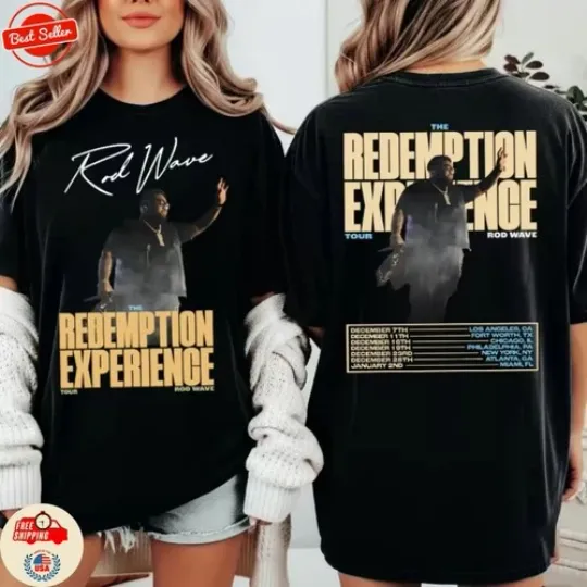 Rod Wave The Redemption Experience Tour 2025 Concert Inspired T-Shirt