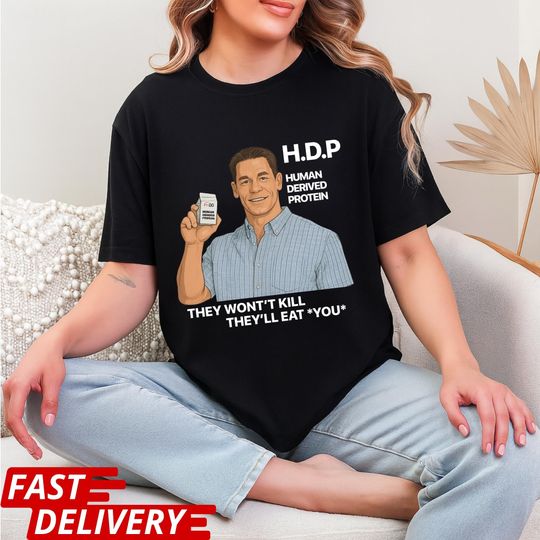 Discover Pluribus HDP T-Shirt, Jo Cen Human Derived Protein Shirt, Pluribus Series Iconic Scene Tee, Sci-Fi Dark Humor Unisex Shirt