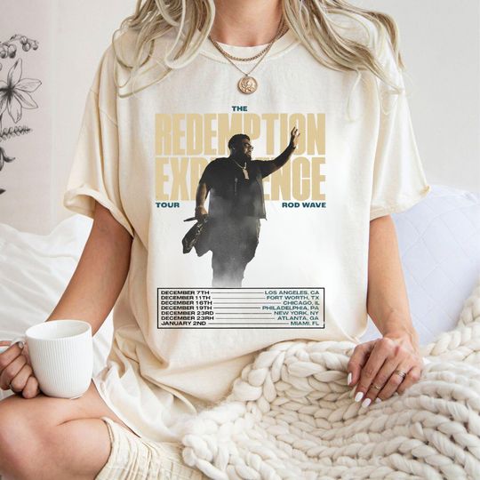 Rod Wave Redemption Experience Tour Shirt 2025 | Graphic Concert Tee for Fans | Music Artist Tour Dates T-Shirt | Unisex Streetwear Top