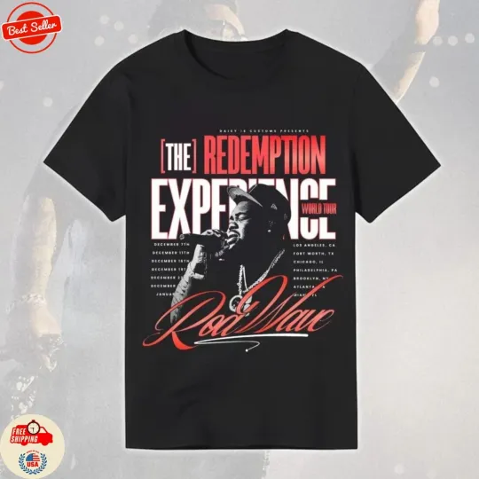 Discover The Redemption Experience Tour Rod Wave Unisex Black Tshirt S-5XL