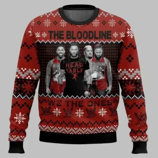 Discover The Bloodline Wrestling Entertainment Ugly Christmas Sweater
