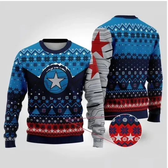 Winter Soldier Ugly Sweatshirt, Winter Soldier BUCKYY Bn Barnes Christmas Swea