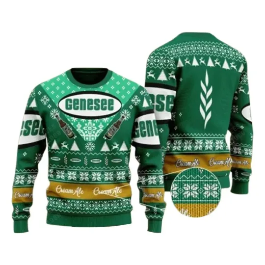 Discover Genesee Cream Ale BeerChristmas Ugly Christmas Sweater Size S-5XL