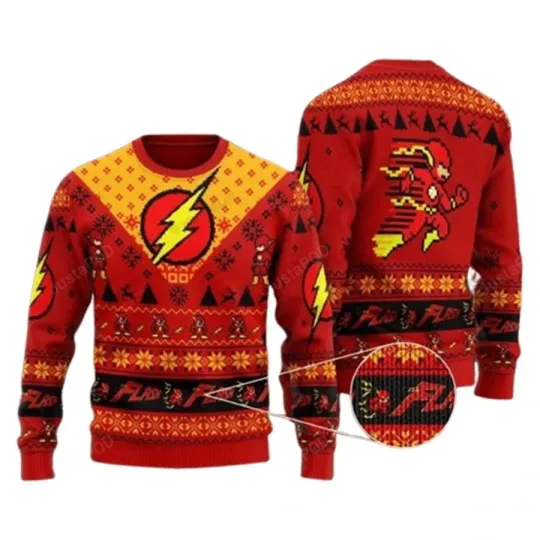 The Flash Dc Comics Ugly Christmas Sweater Size S-5XL