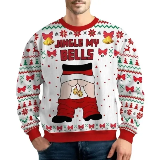 Discover Jingle Balls Ugly Christmas Sweater, Santa Claus Holiday Sweater S-5XL
