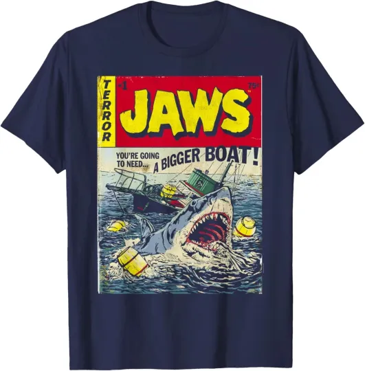 Discover Jaws Pulp Attack - Movie 50th Anniversary Shark Unisex T-Shirt Size S-5XL