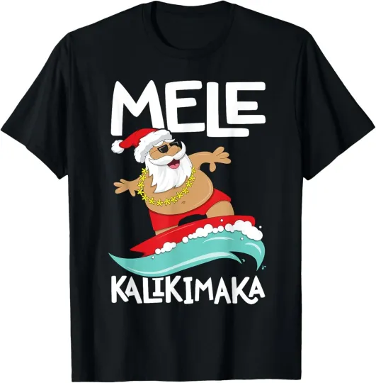 Discover Mele Kalikimaka Hawaiian Christmas Hawaii Surfing Unisex T-Shirt S-5XL