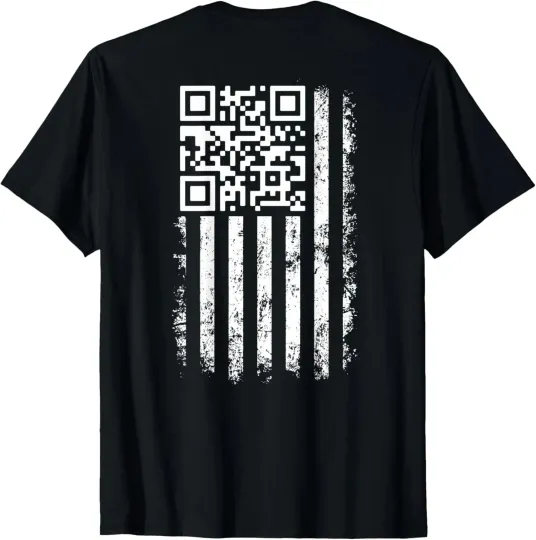 Discover Funny QR Scan Me President Trump 4547 Trump Dancing Code ( ON Back ) T-Shirt NEW