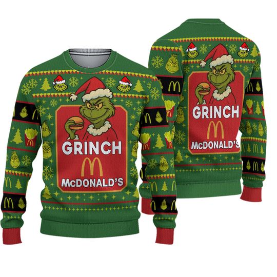 funny character x McDonald Ugly Christmas Sweater
