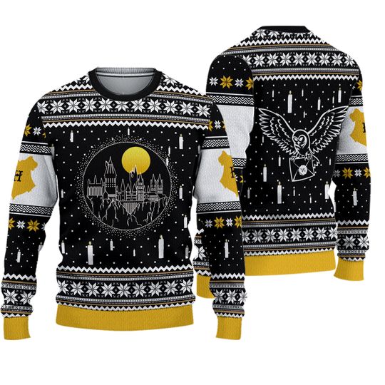 Harry Potter Hogwart Night Ugly Christmas Sweater Fan Gift