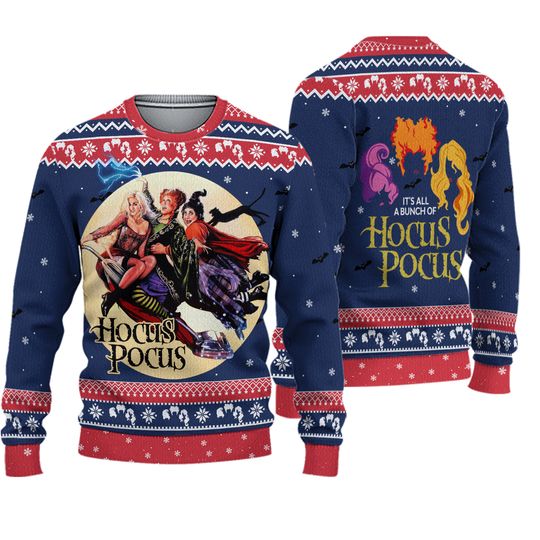Hocus Pocus Christmas Ugly Sweater, Halloween Witches Women Sweater, Sanderson Christmas Shirt, Kids Christmas Shirt, Christmas Party