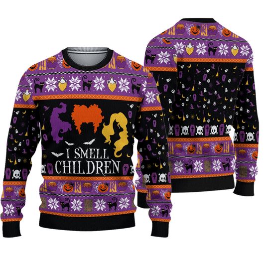 Hocus Pocus I Smell Chirdren Ugly Christmas Sweater