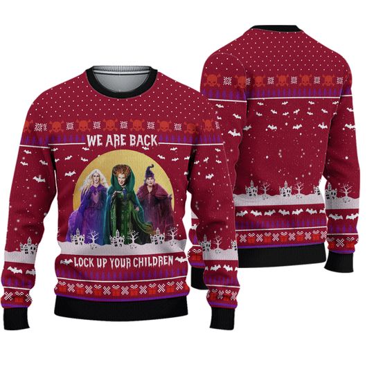 Hocus Pocus Ugly Christmas Sweater, Sanderson Sisters Christmas Sweatshirt, Witch Horror Character Shirt, Xmas Holiday Party Shirt