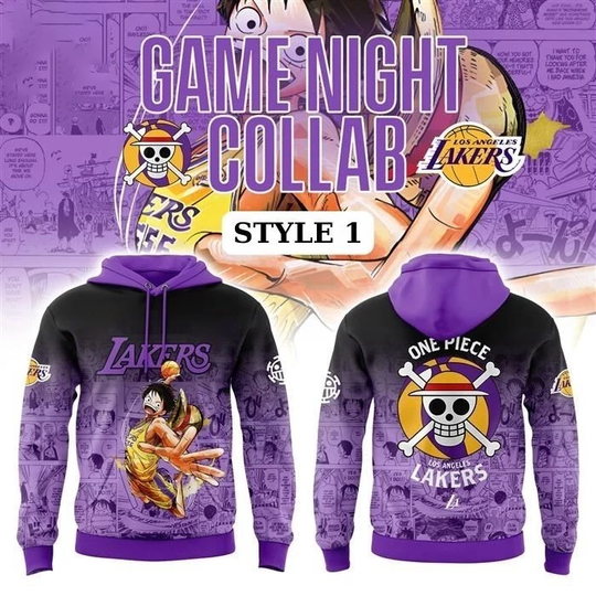 LA Lakers 0ne Piece Basketball Anime All Over Print 3D Hoodie