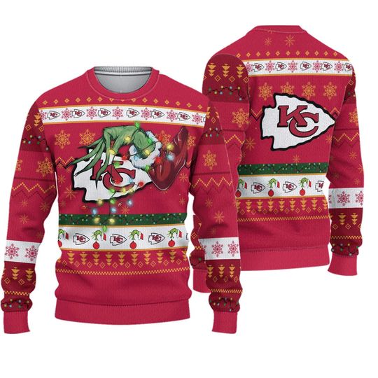 Kansas City Chiefs football funny character Christmas Ugly Sweater